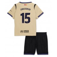 Barcelona Andreas Christensen #15 Vonkajší Detský futbalový dres 2025-26 Krátky Rukáv (+ trenírky)